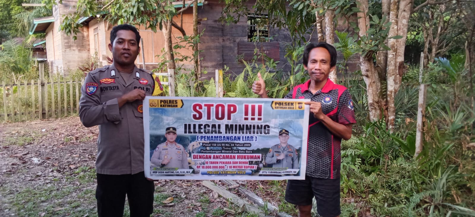Upaya pencegahan Penambangan Emas Tanpa Ijin (PETI) di Kecamatan Katingan Hulu, Bhabinkamtibmas sosialisasi kepada masyarakat.
