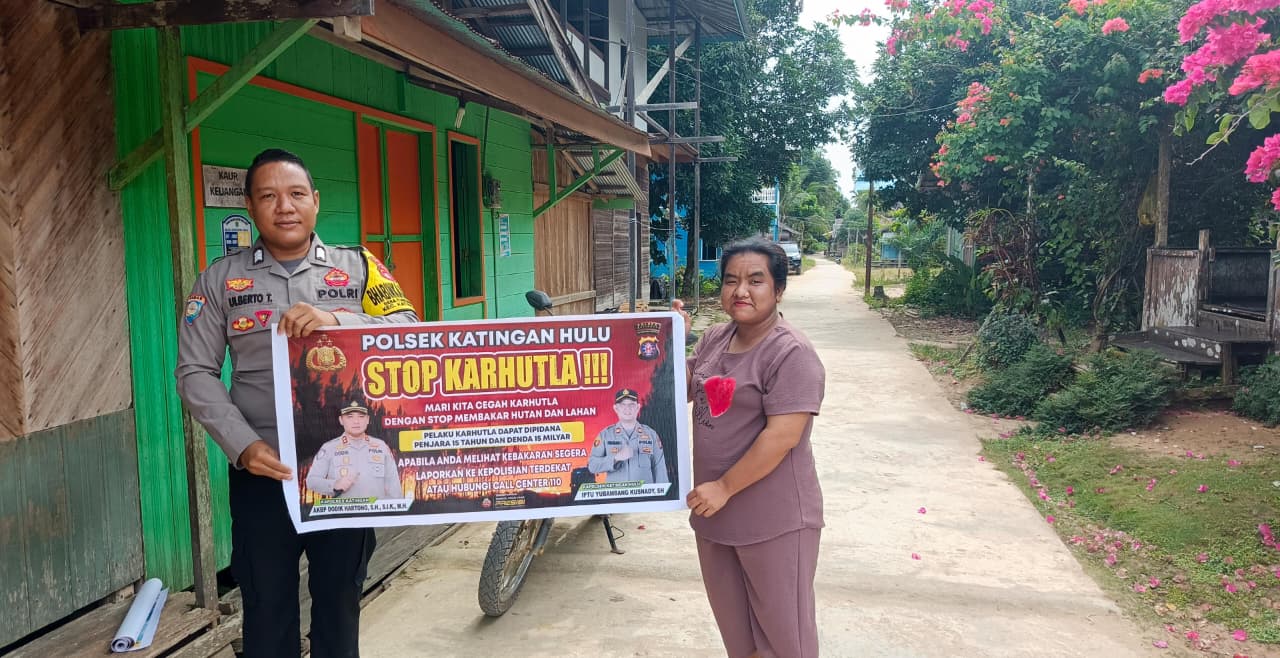 Mendukung Ketahanan Pangan, Personil Polsek Katingan Hulu Cek Lokasi Pemanfaatan Pekarangan Warga.