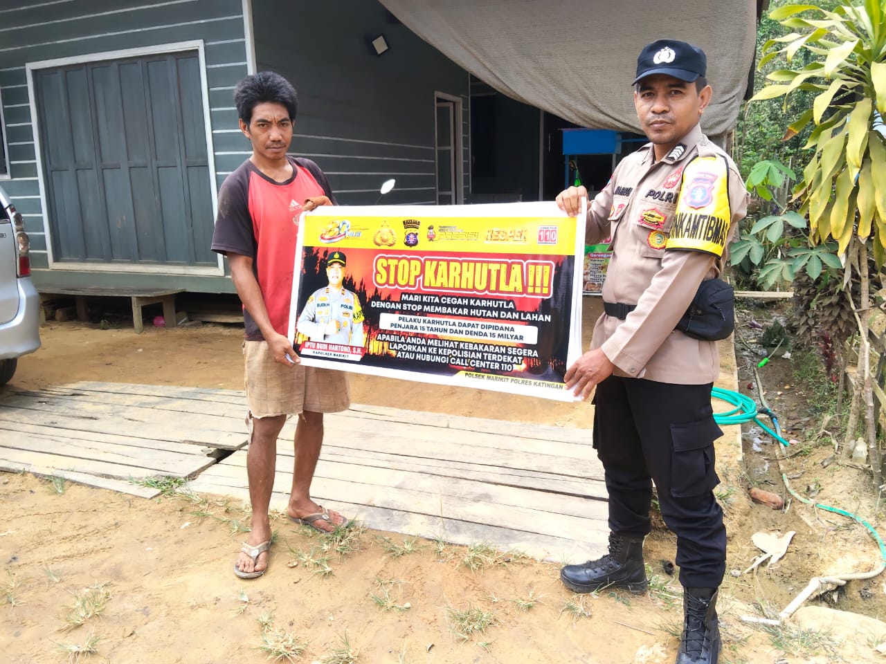Bhabinkamtibmas Ajak Masyarakat Tinggalkan Kebiasaan Membakar Lahan dengan Pendekatan Humanis