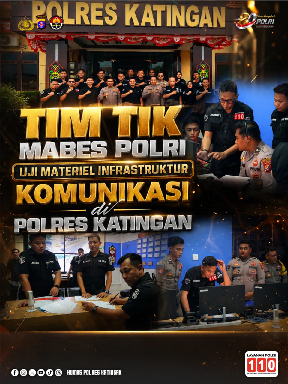 Tim TIK Mabes Polri Uji Materiel Infrastruktur Komunikasi di Polres Katingan