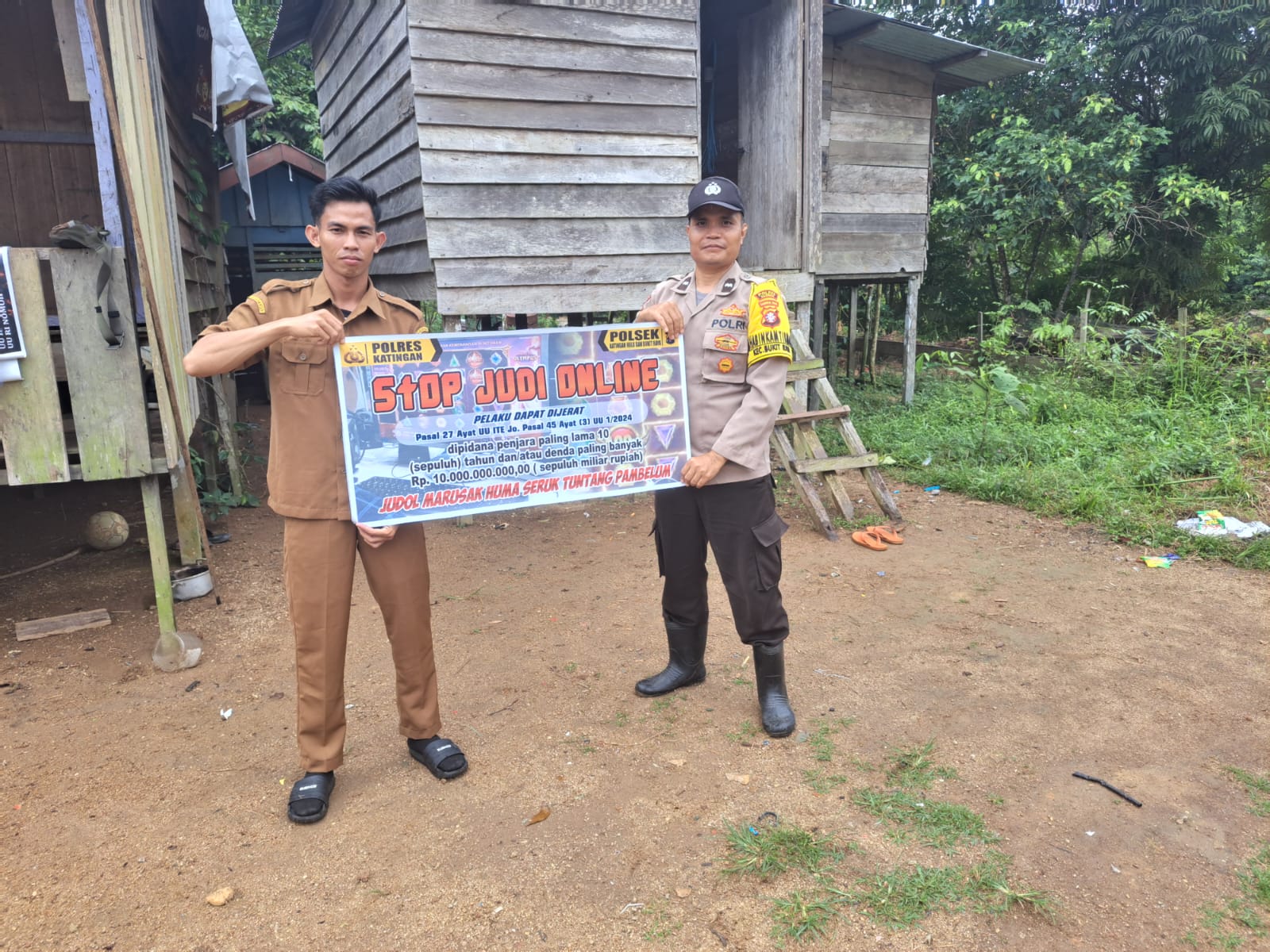 Bhabinkamtibmas Polsek Katingan Hulu dan Bukit Raya Imbau Warga Jauhi Judi Online