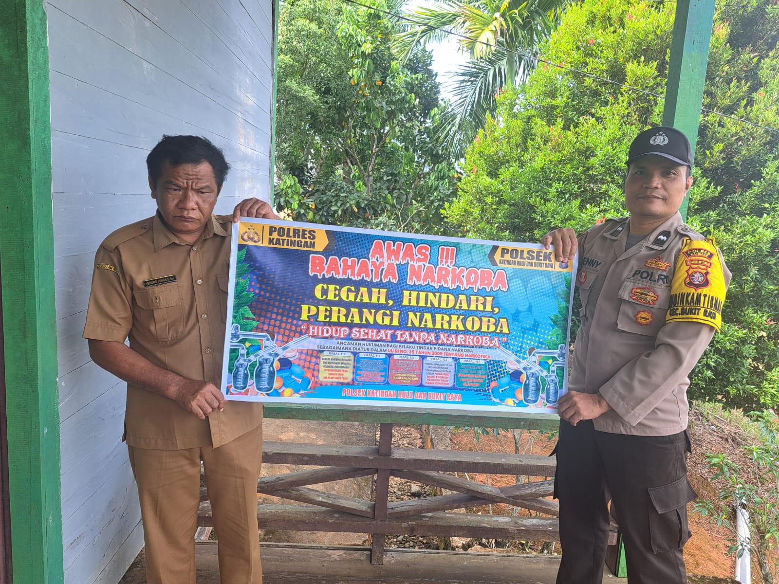 Bhabinkamtibmas Polsek Katingan Hulu dan Bukit Raya Imbau Warga Jauhi Narkoba.