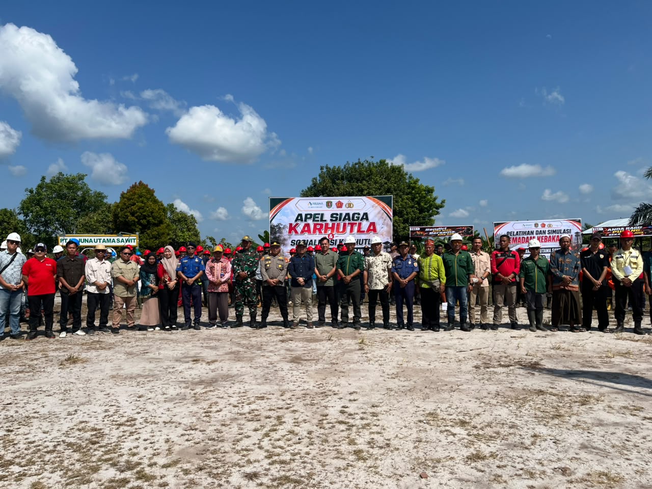 Cegah Karhutla, Polsek Tasik Payawan Ikuti Apel Siaga serta Sosialisasi Karhutla Bersama Muspika di PT AUS