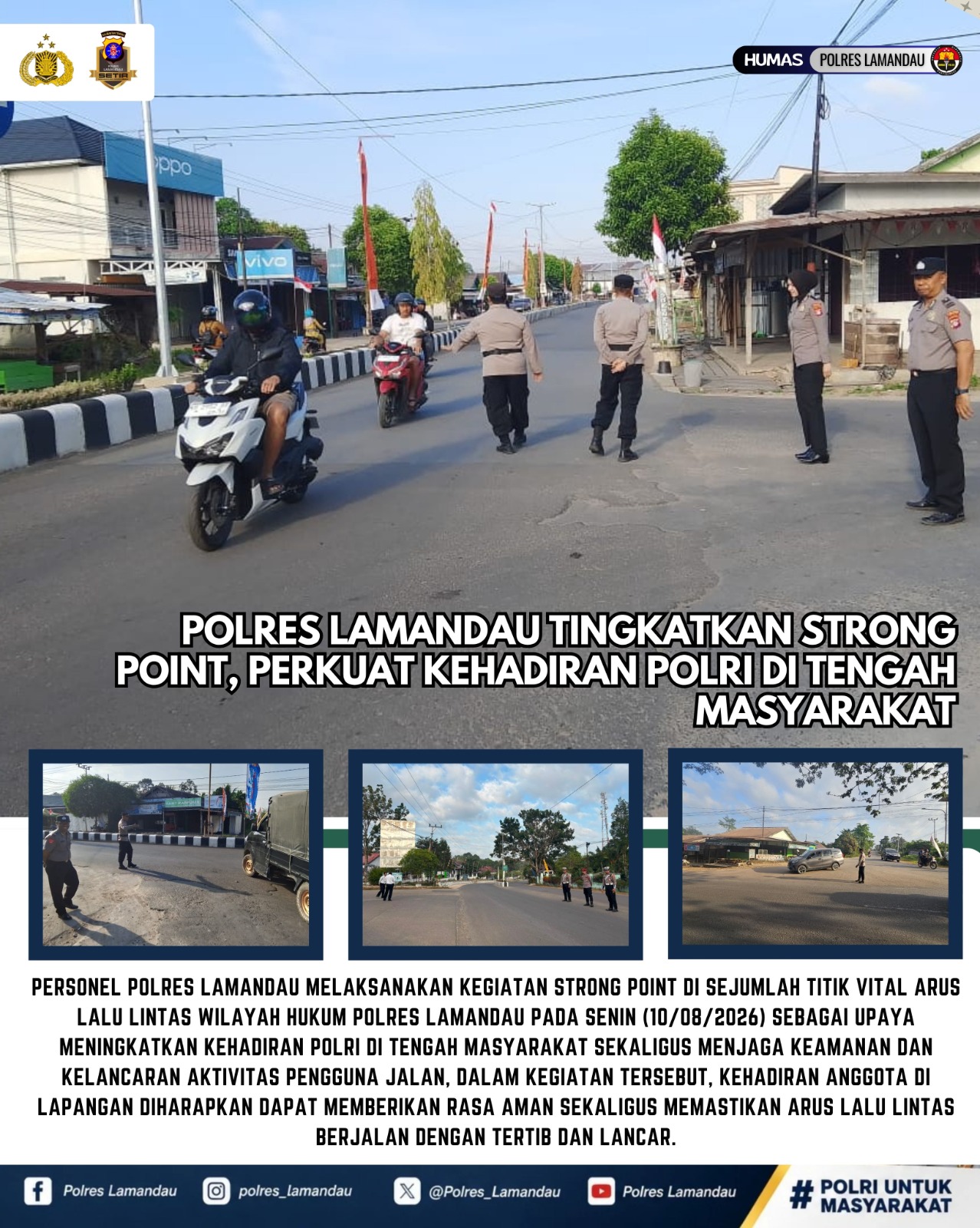 Polres Lamandau Tingkatkan Strong Point, Perkuat Kehadiran Polri di Tengah Masyarakat