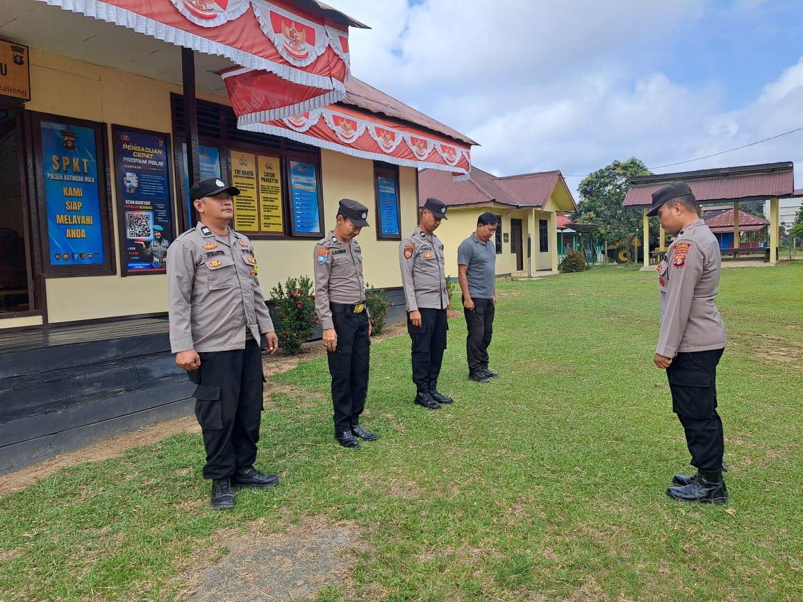 Personel Polsek Katingan Hulu Laksanakan Apel Pagi di Mako polsekKatingan Hulu.