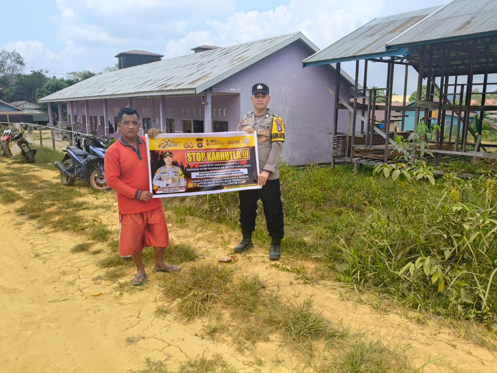 Cegah Karhutla Sejak Dini, Bhabinkamtibmas Laksanakan Sosialisasi kepada Warga