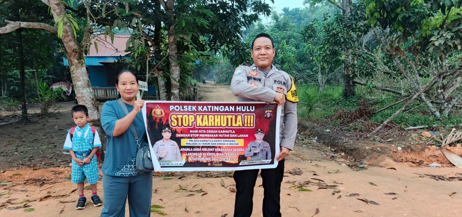 ‎Polsek Katingan Hulu sosialisasi Stop Karhutla.