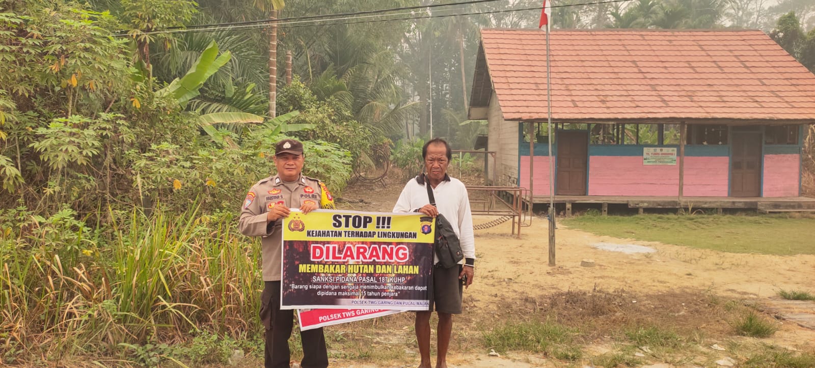 Polsek Tewang Sangalang Garing dan Pulau Malan Imbau Warga Tidak Membuka Lahan Dengan Membakar