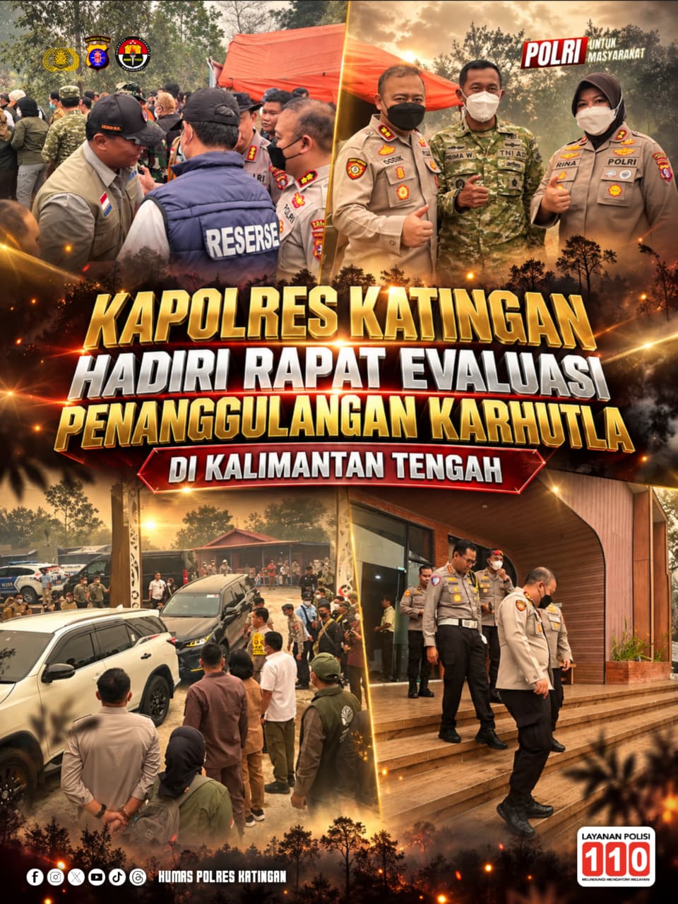 Kapolres Katingan Hadiri Rapat Evaluasi Penanggulangan Karhutla di Kalimantan Tengah