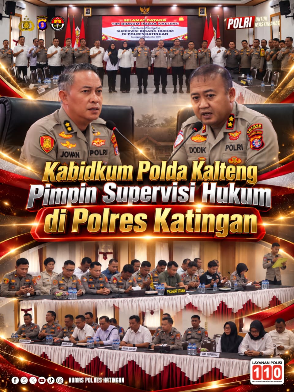 Kabidkum Polda Kalteng Pimpin Supervisi Hukum di Polres Katingan