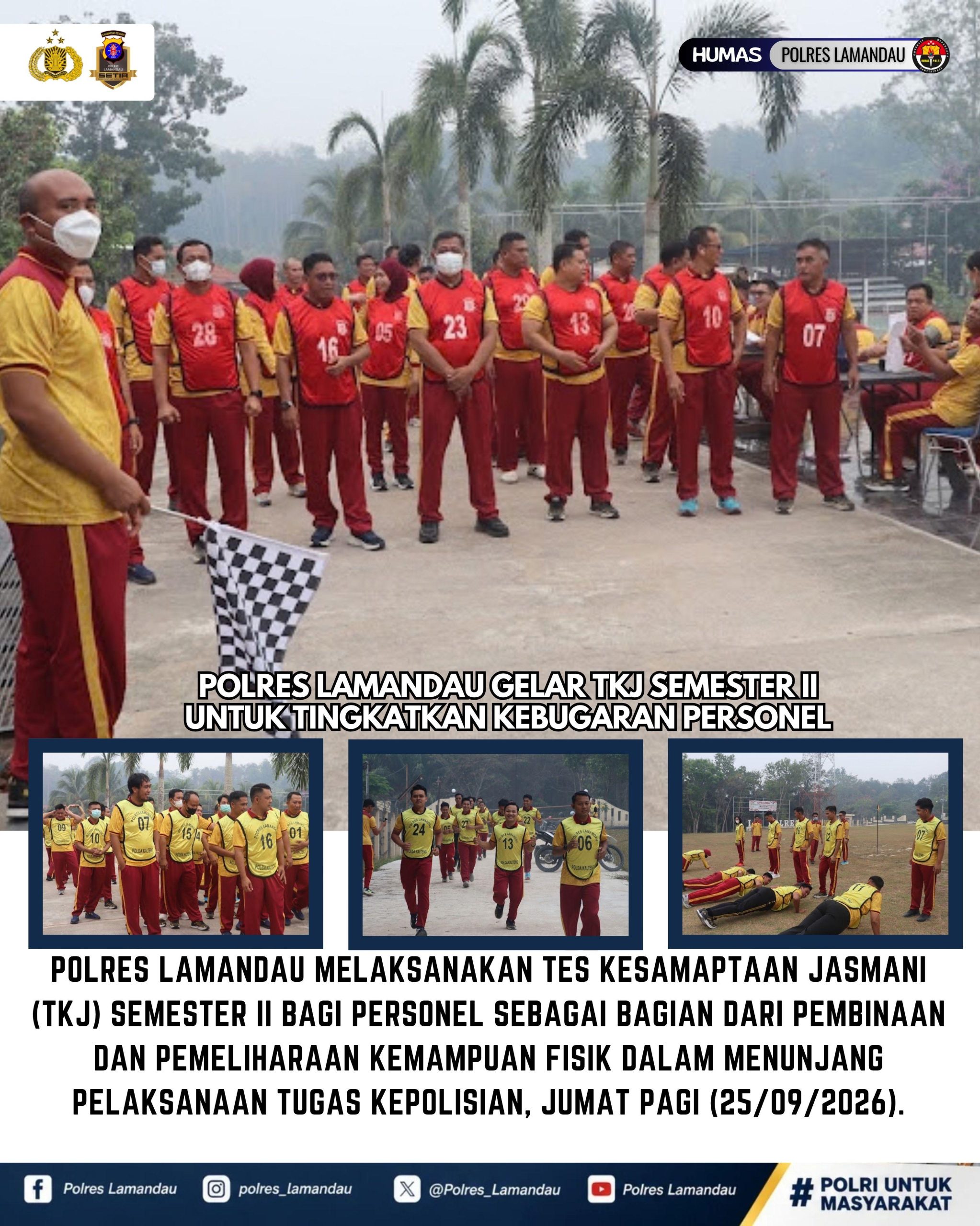 Polres Lamandau Gelar TKJ Semester II untuk Tingkatkan Kebugaran Personel