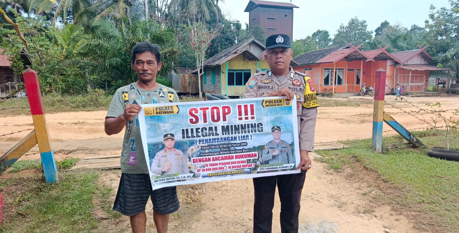 ‎Upaya pencegahan Penambangan Emas Tanpa Ijin (PETI) di Kecamatan Katingan Hulu dan Bukit Raya, Bhabinkamtibmas sosialisasi kepada masyarakat.