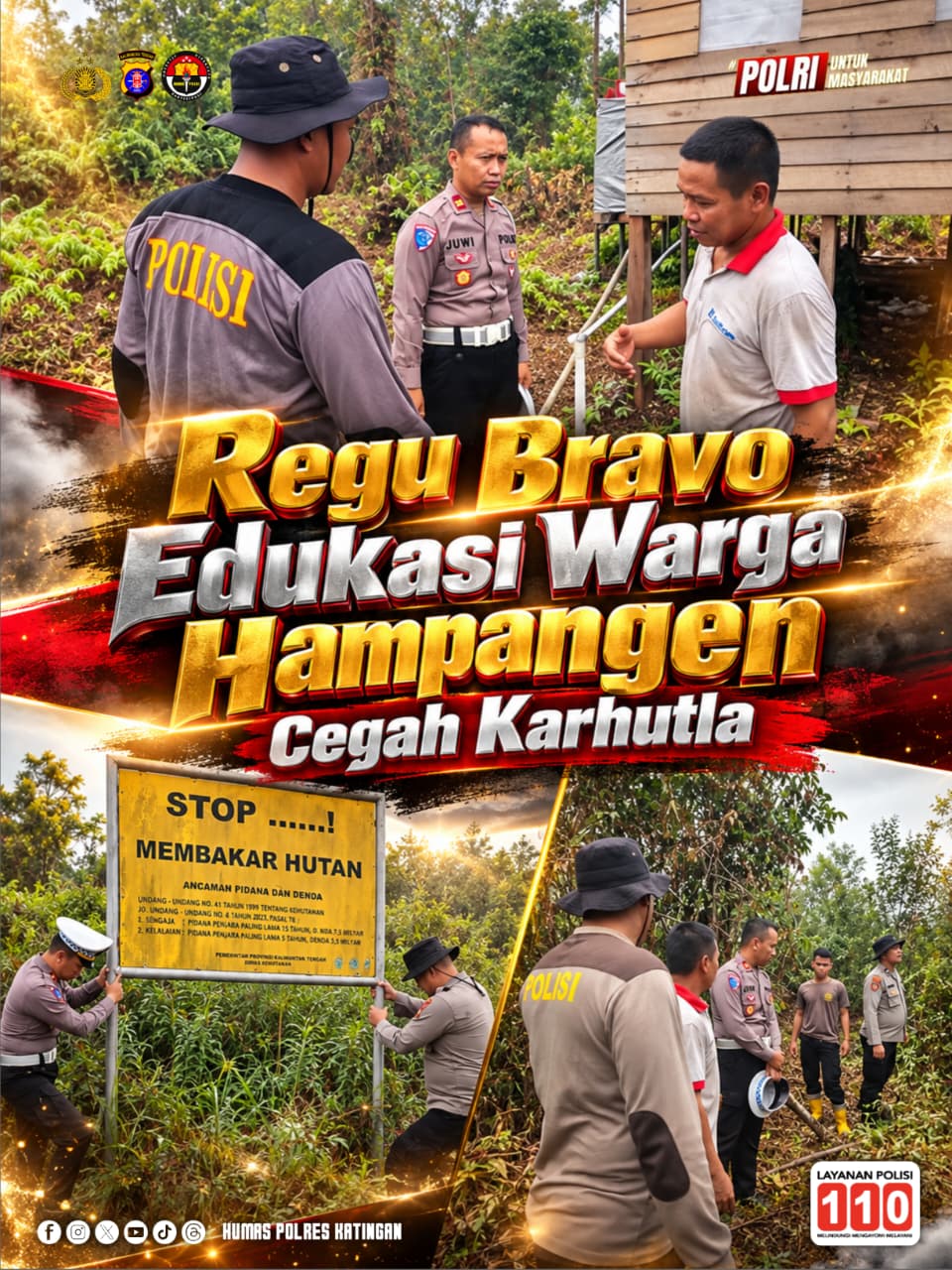 Regu Bravo Edukasi Warga Hampangen Cegah Karhutla