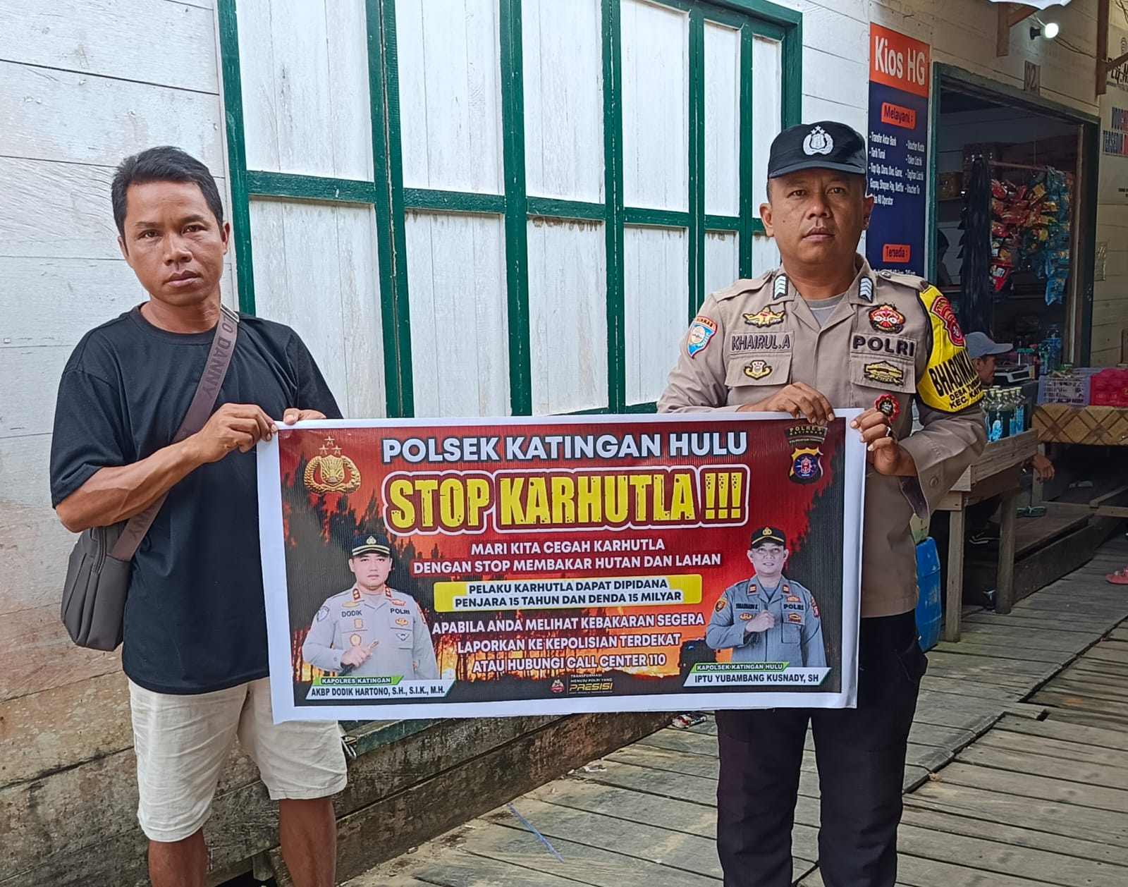 Polsek Katingan Hulu sosialisasi Stop Karhutla.