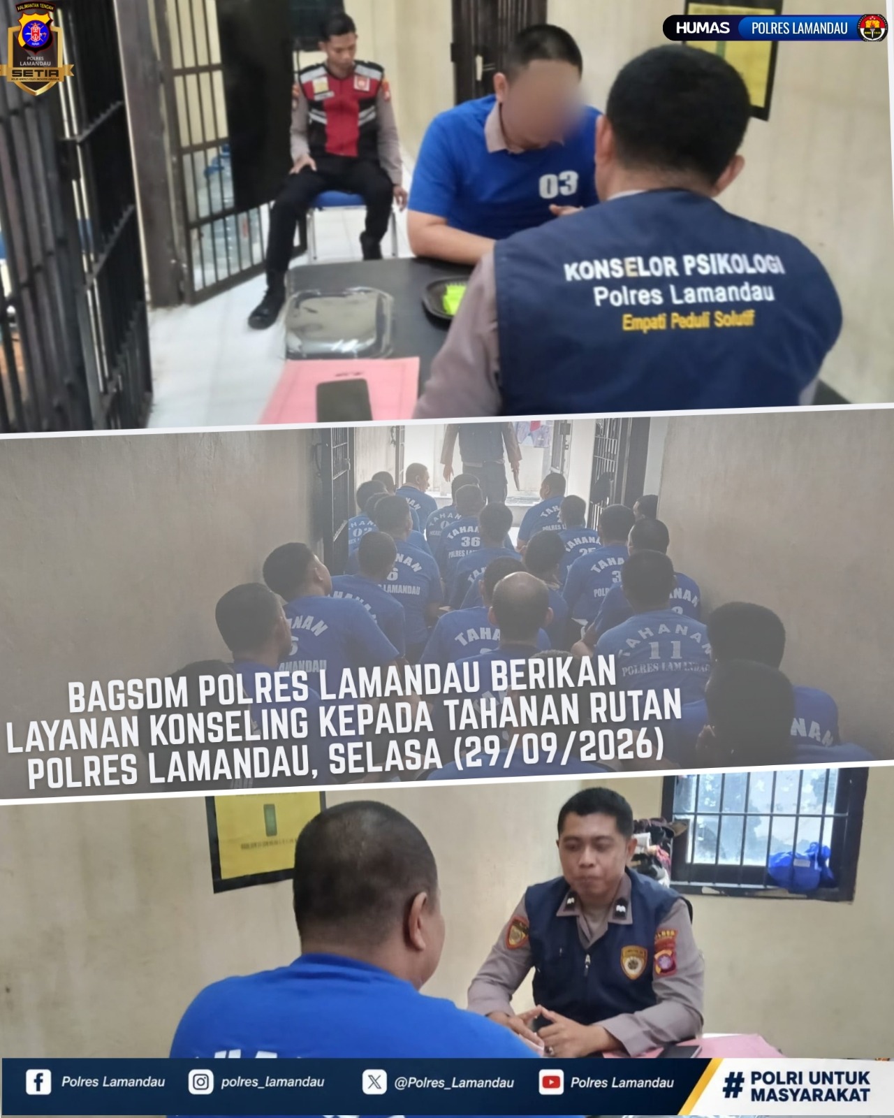 Pelayanan Konseling Polres Lamandau Berikan Dukungan Psikologis kepada Tahanan