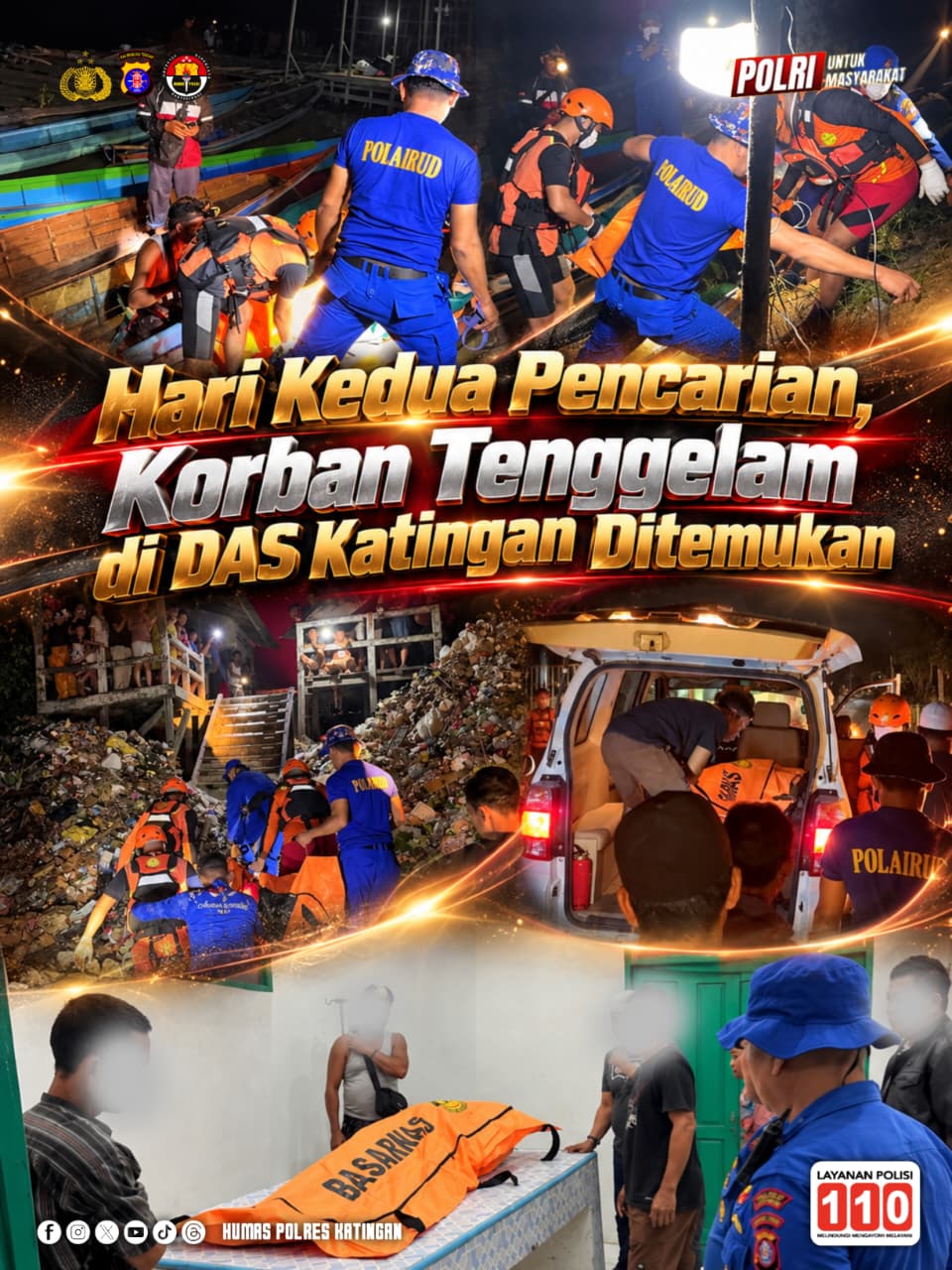Hari Kedua Pencarian, Korban Tenggelam di DAS Katingan Ditemukan