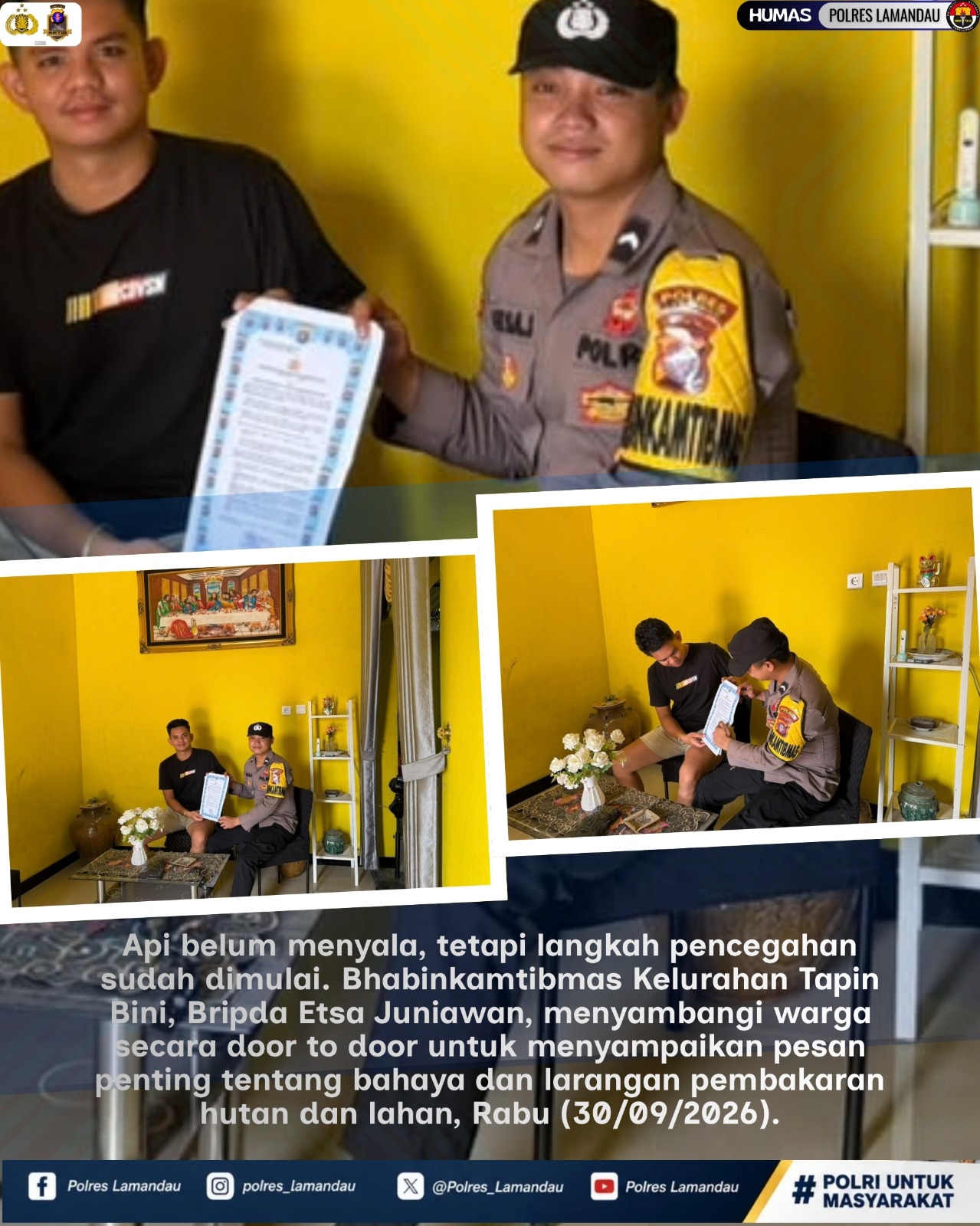 Api Belum Menyala, Pencegahan Harus Dimulai! Bhabinkamtibmas Polres Lamandau Sambangi Warga