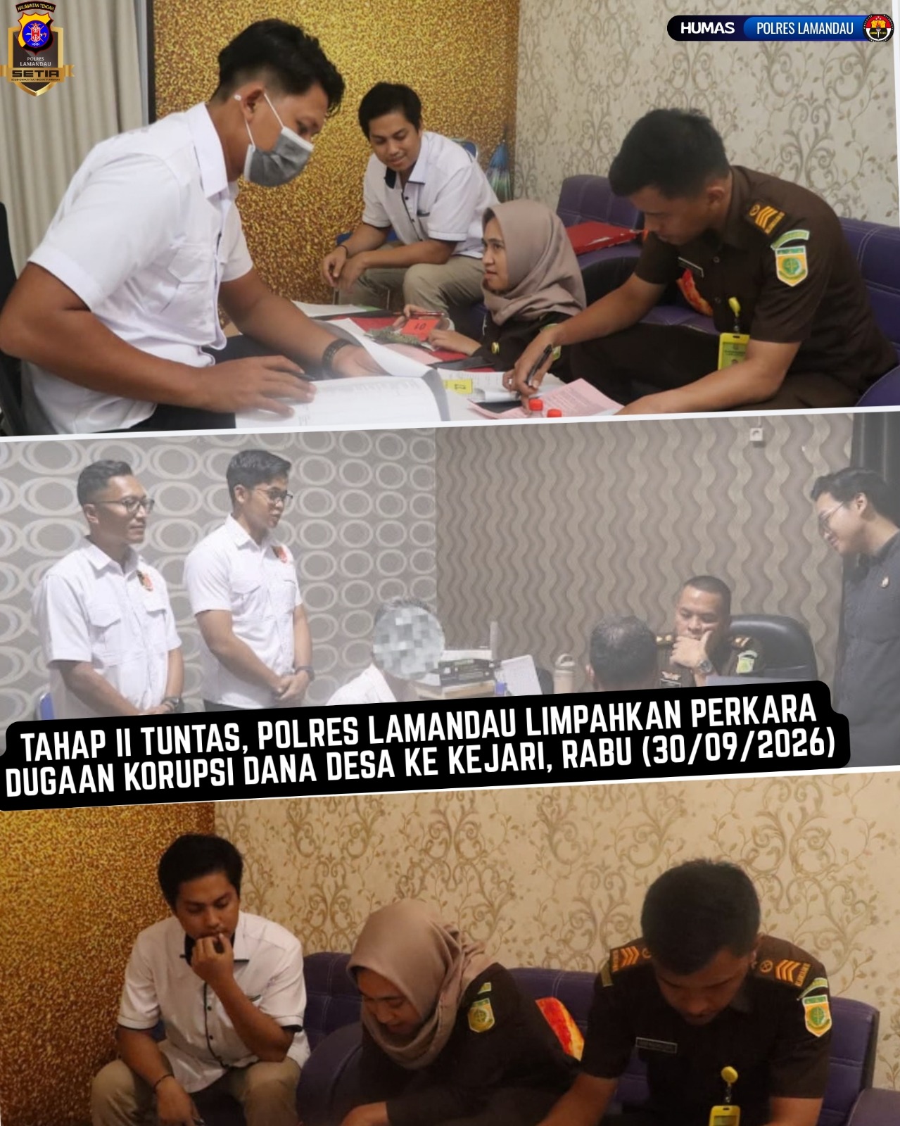 Tahap II Tuntas, Polres Lamandau Limpahkan Perkara Dugaan Korupsi Dana Desa ke Kejari