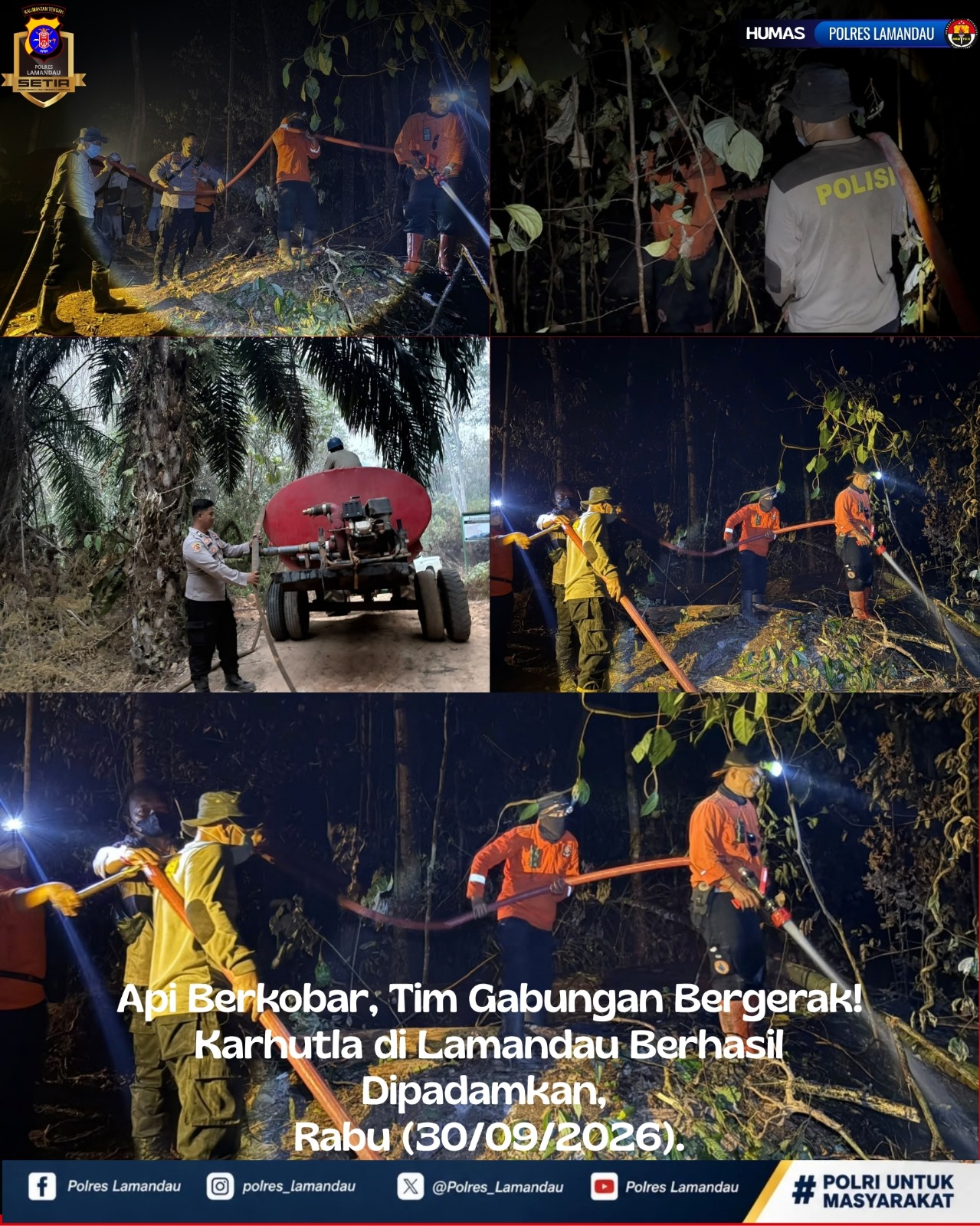 Api Berkobar, Tim Gabungan Bergerak! Karhutla di Lamandau Berhasil Dipadamkan