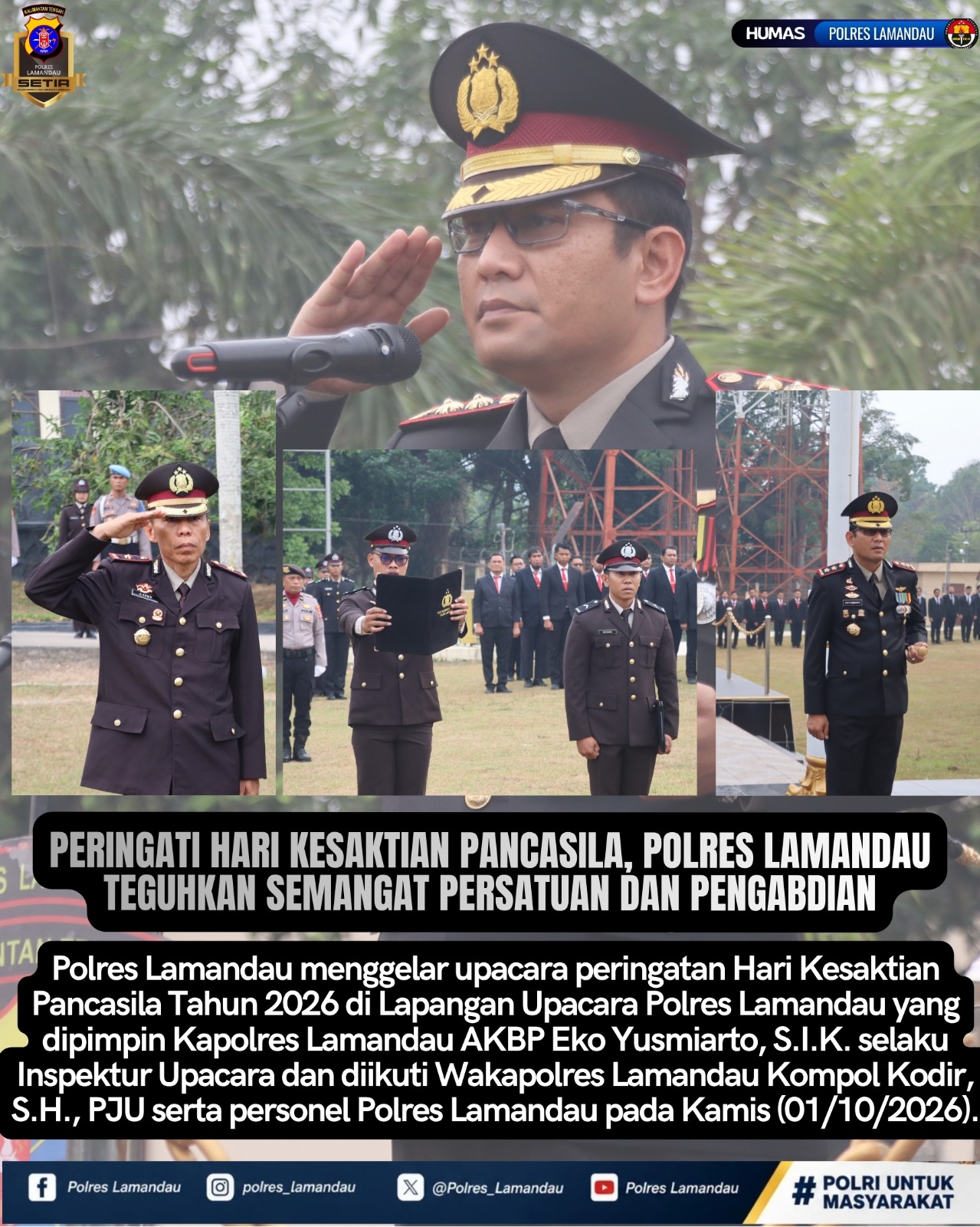 Peringati Hari Kesaktian Pancasila, Polres Lamandau Teguhkan Semangat Persatuan dan Pengabdian