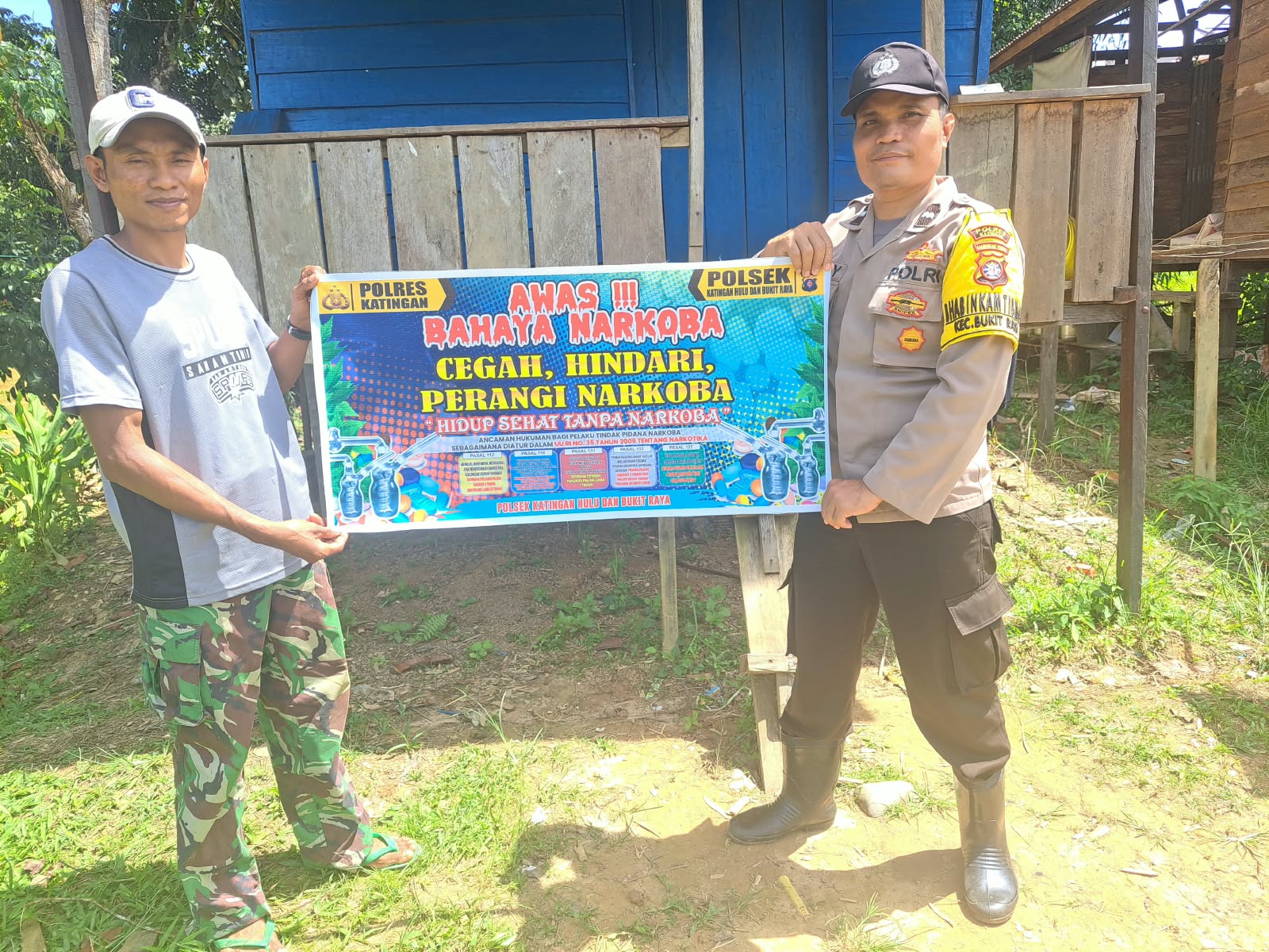 Bhabinkamtibmas Polsek Katingan Hulu dan Bukit Raya Imbau Warga Jauhi Narkoba.