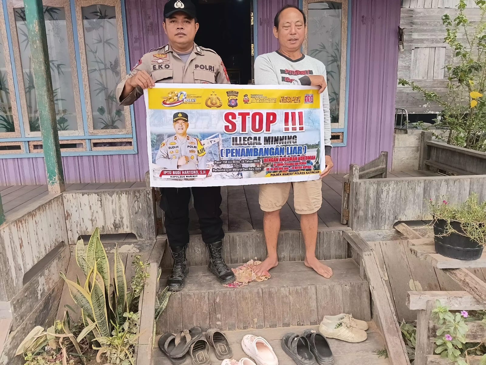 Selamatkan DAS Katingan, Polsek Marikit Sosialisasikan Larangan PETI Di Desa Tumbang Hiran