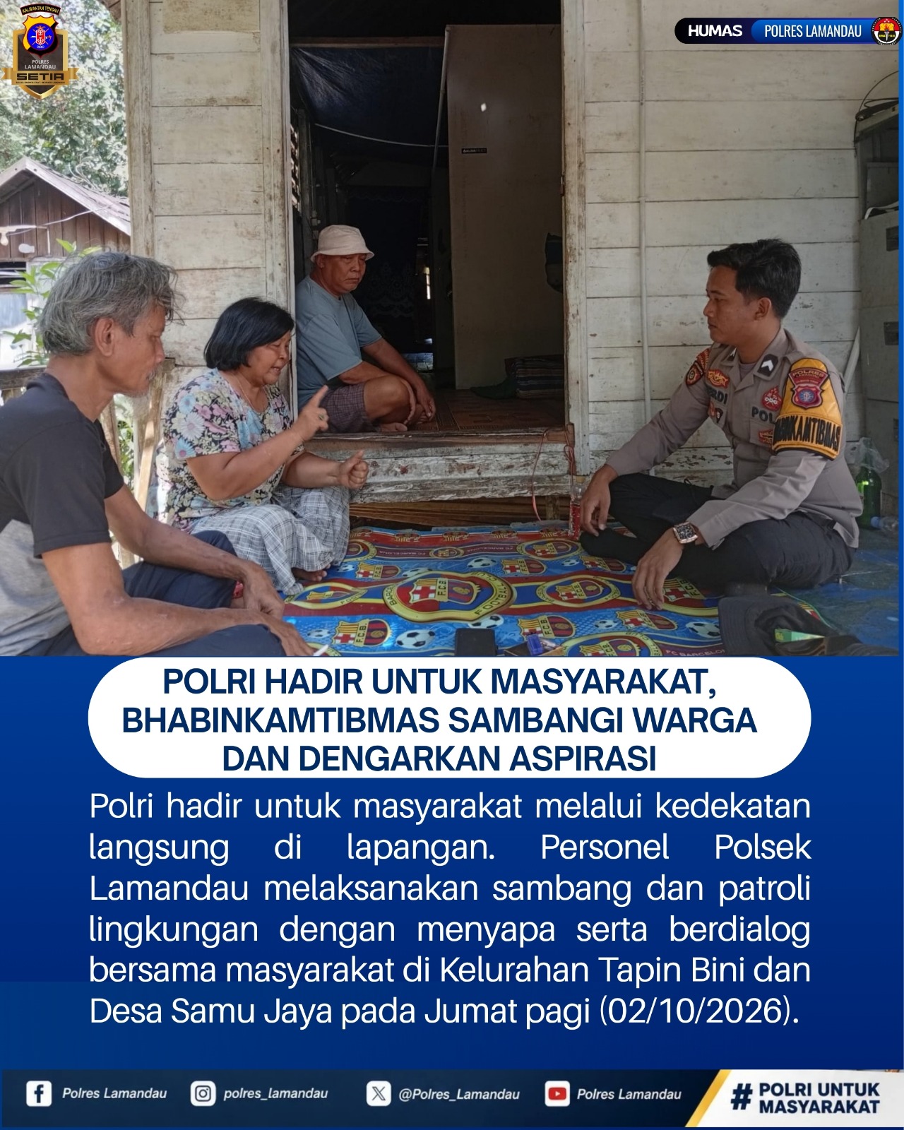 Polri Hadir untuk Masyarakat, Bhabinkamtibmas Sambangi Warga dan Dengarkan Aspirasi
