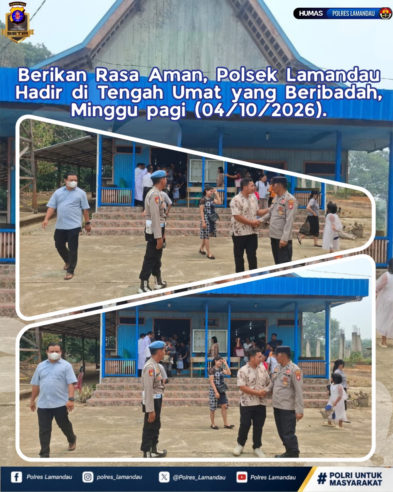 Berikan Rasa Aman, Polsek Lamandau Hadir di Tengah Umat yang Beribadah