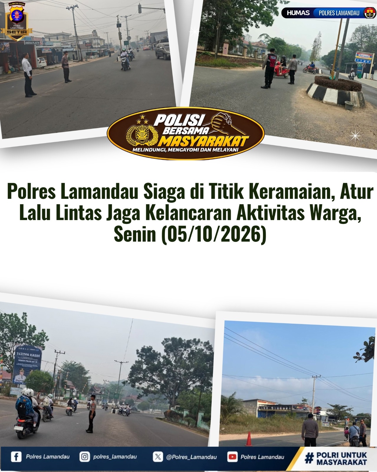 Jaga Kelancaran Lalu Lintas, Personel Polres Lamandau Siaga di Titik Rawan Keramaian
