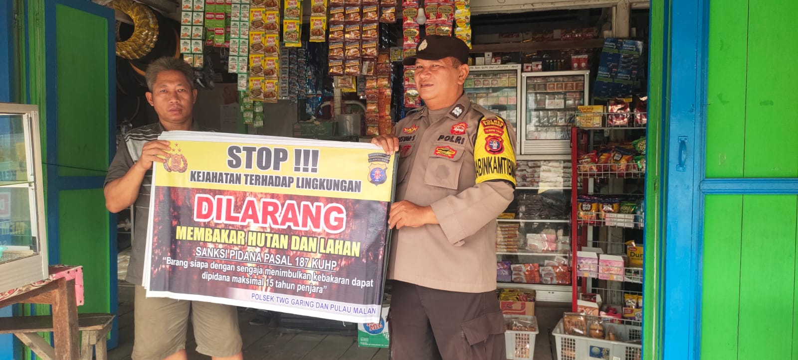 Polsek Tewang Sangalang Garing dan Pulau Malan Imbau Warga Tidak Membuka Lahan Dengan Membakar