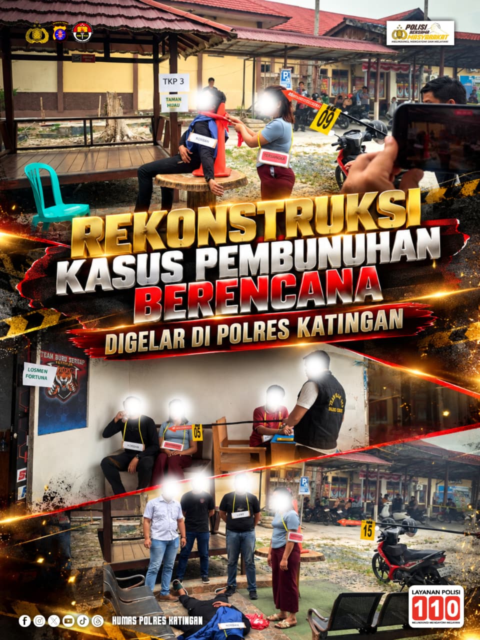 Rekonstruksi Kasus Pembunuhan Berencana Digelar di Polres Katingan