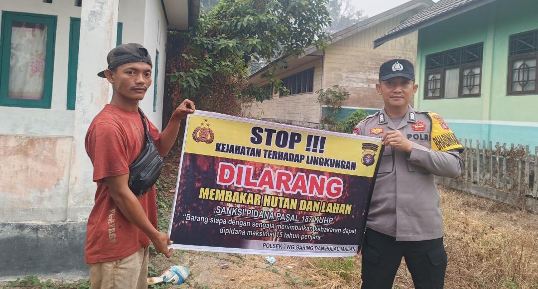 Polsek Tewang Sangalang Garing dan Pulau Malan Imbau Warga Tidak Membuka Lahan Dengan Membakar