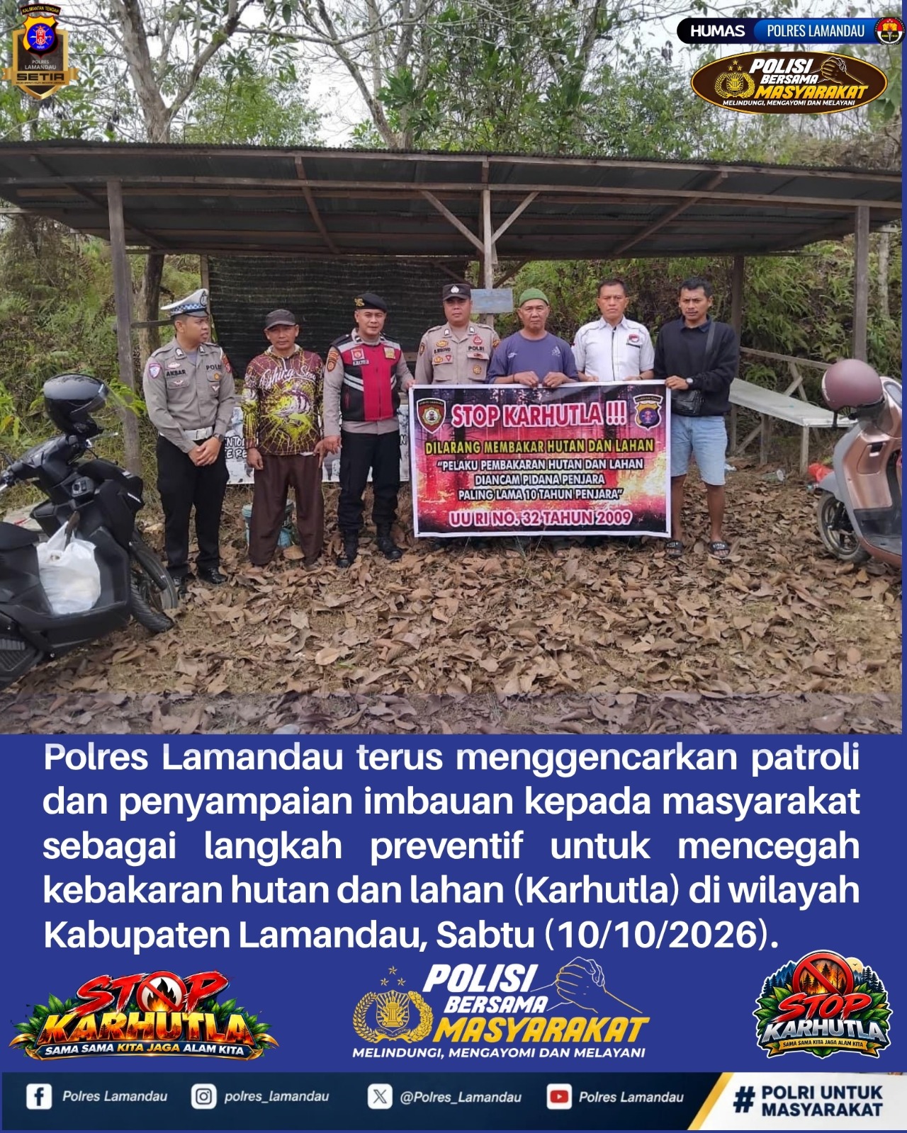 Cegah Karhutla Sejak Dini, Polres Lamandau Gencarkan Patroli dan Imbauan kepada Masyarakat