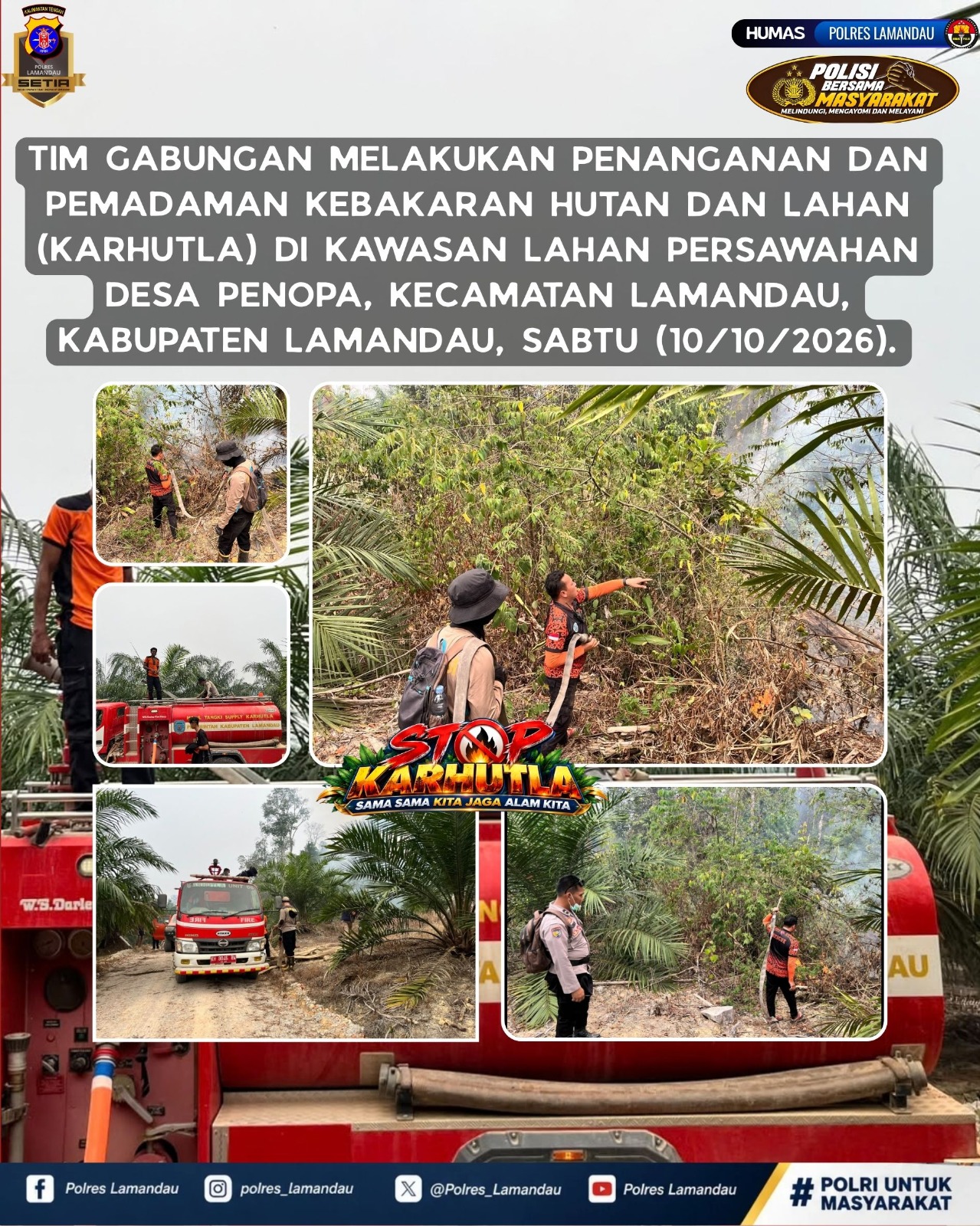Tim Gabungan Berjibaku Padamkan Karhutla di Desa Penopa